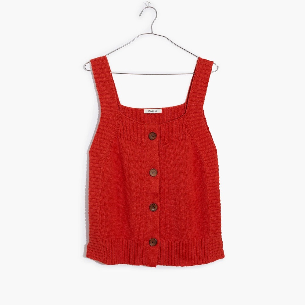 Madewell Rowe Button-Front Sweater Tank. Size medium. Good used condition